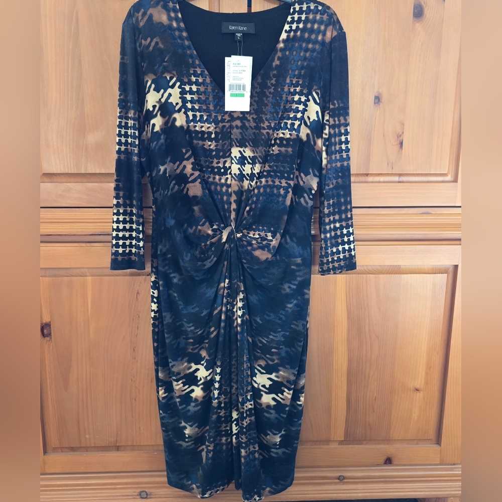 NEW Karen Kane Dress, Abstract Houndstooth, Size Large